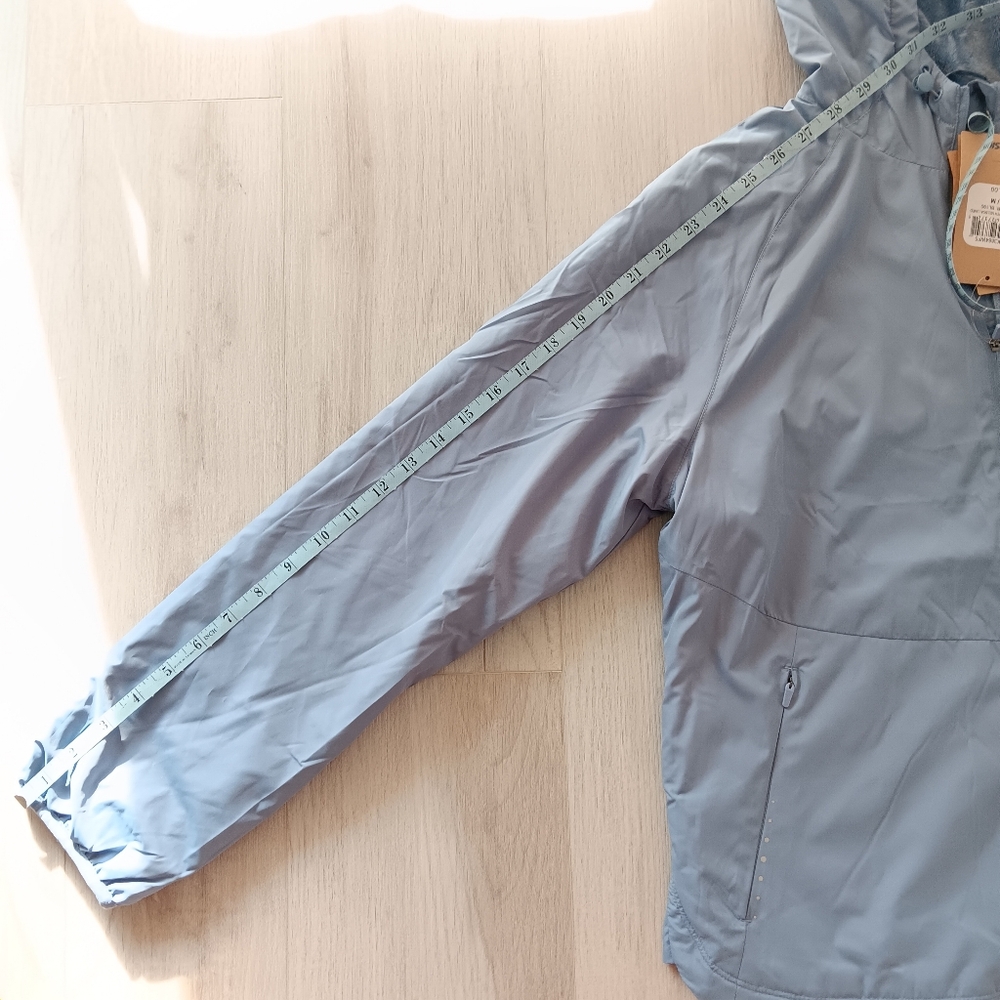 Aasics Jacket Fleece Lined Heat Retaining Warmth Reflective Hood Blue Medium - Picture 8 of 15